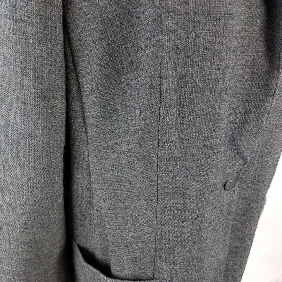 J. Jill Oversize Blazer Jacket One Button Notched Collar Gray Tweed Size Large - Picture 6 of 9